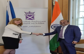 Consul General Bijay Selvaraj called on Presiding Officer of the Scottish Parliament Alison Johnstone and discussed issues of mutual cooperation in the fields of education, water technology and culture